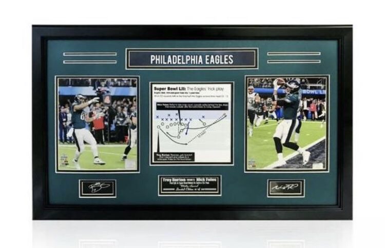 Philadelphia Eagles SB LII Champions Philly Special 4TH & 1 Framed Collage