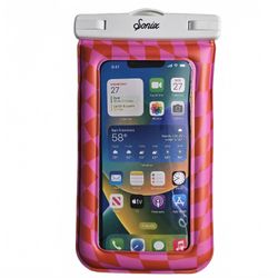 Sonix Waterproof Floating Phone Pouch Dry Bag Crossbody Checkmate Pink Orange