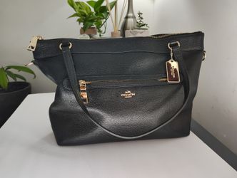 Coach Black Pebble Leather Tote Bag