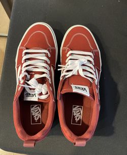 Size 10.5 US Men Vans Old School Dark Red/White Shoes White Laces Vans Shoes