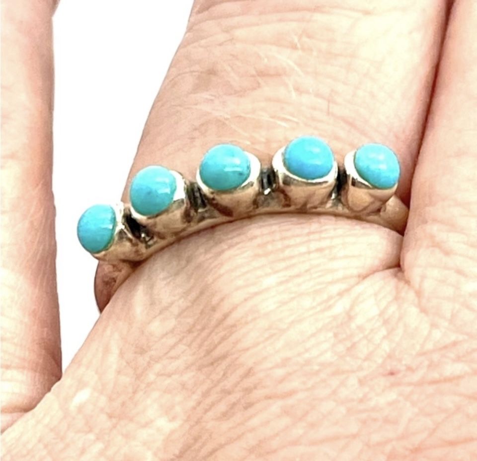 Sterling Turquoise Ring Sz 10