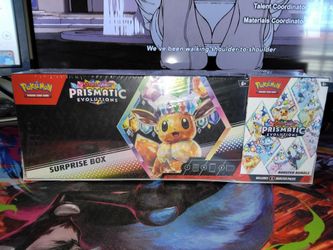 Pokémon Scarlet & Violet Prismatic Evolutions Surprise Box + Booster Bundle