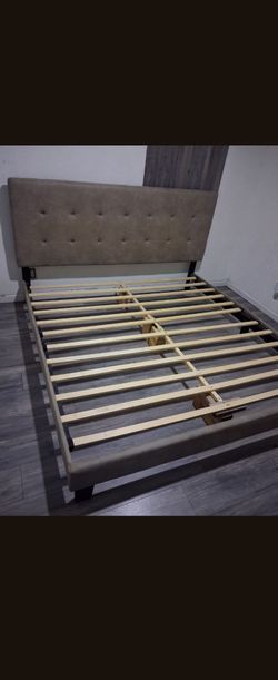 King bed frame with headboard