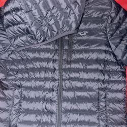 Hoister Co. Mens black puffer jacket W/hood 