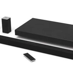 Amazing Vizio soundbar with eight inch subwoofer and rear surround bluetooth