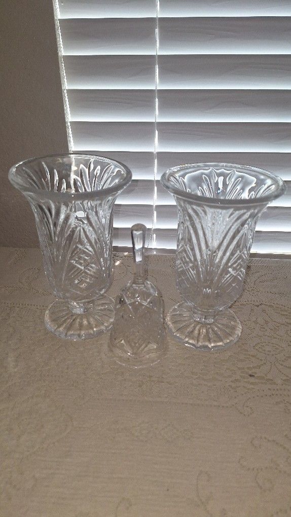 Crystal Vases And Bell