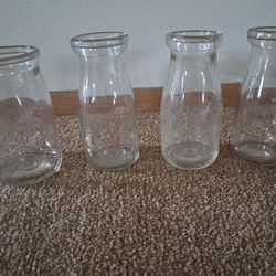 Antique Half Pint-sized Dairy Bottles