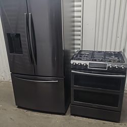 Samsung French Door Refrigerator 36 32 69 Gas Stove Double Oven 5 Burner 30 Inches 