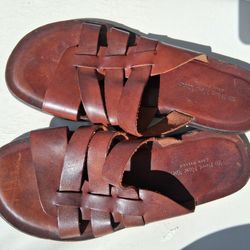 real leather flip-flops size 9men