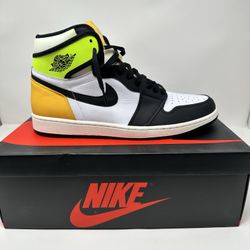 Jordan 1 Retro High White Black Volt University Gold
