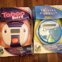 Taboo buzzed and Trivial Pursuit electronic games