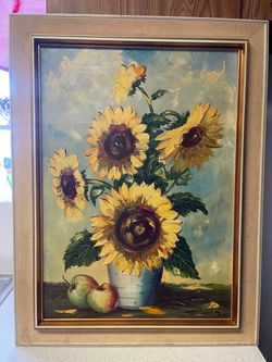 Oil painting sunflower