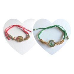 Red & Green Religious Bracelets Our Lady Guadalupe Saint Jude