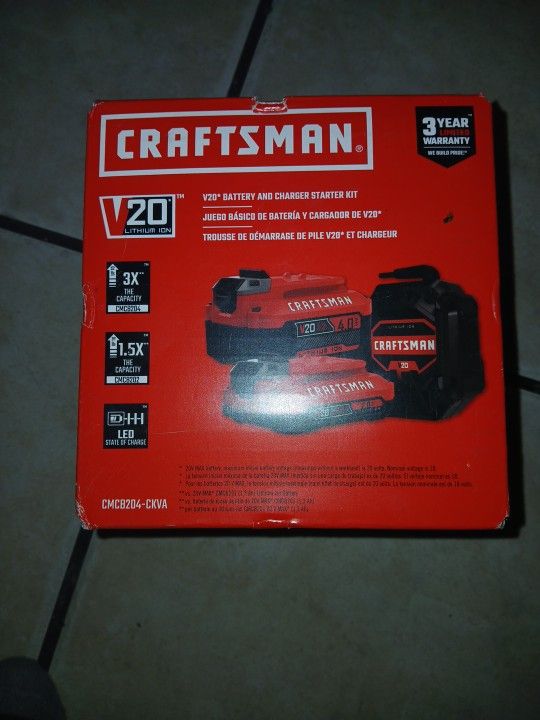 craftsman 20v battery starter kit