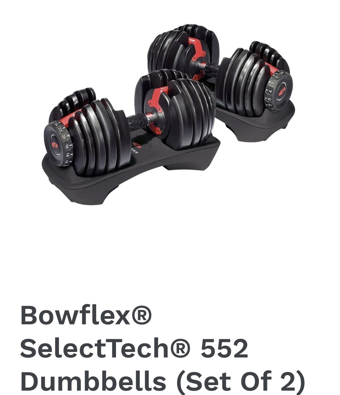 Bowflex Adjustable Dumbbells 552 Pair