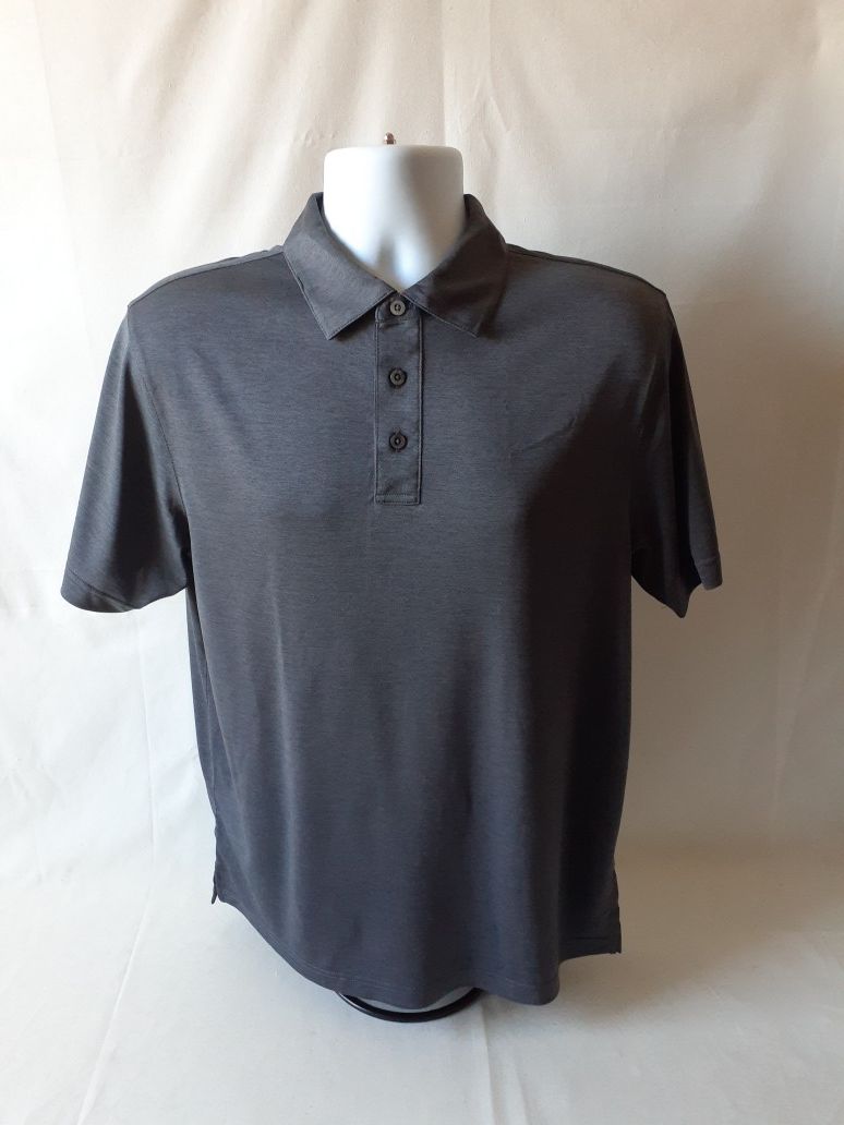 PGA Tour Pro series men's charcoal gray Dri-Fit golf polo shirt size M