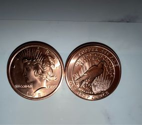 US peace dollar copper round