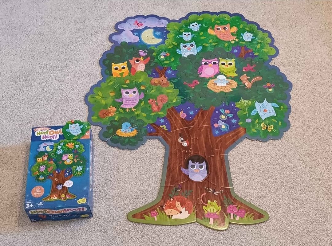 Peaceable Kingdom Shimmery Hoot Owl Hoot Floor Puzzle
