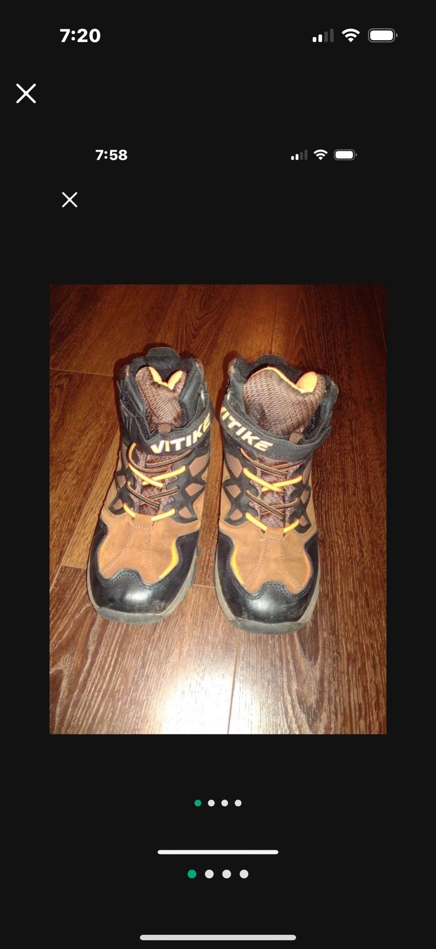 Boys Size 6 Hiking Boots, Worn For Only 3 ,Days, Brand Vitike