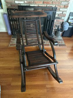 Handcrafted Solid Wood Rocking Chair – Imported from the Philippines