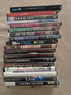 Collection of Rock & Concert DVDs – Rush, Foo Fighters, Steve Vai, Satriani & More
