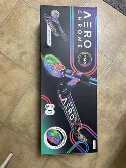 Aero Mobility A140 Kids Folding Kick Scooter - Metallic Chrome