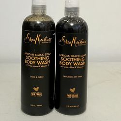 Shea Moisture African Black Soap Soothing Bodywash 13oz Set