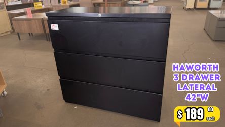 Haworth 3 Drawer Lateral Filing Cabinet 42″W