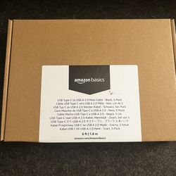 Amazon Basics USB C - USB A 6FT 5 PACK charging cable