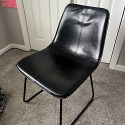 Black Faux Leather Chair