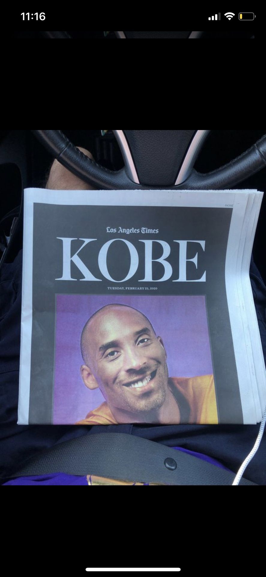 Kobe memorial newspaper