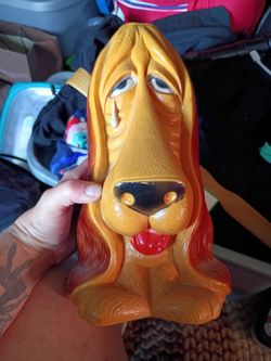 VTG 1970’s My Toy Sad Crying Tear Basset Hound Dog Piggy Bank 11" W/ Plug