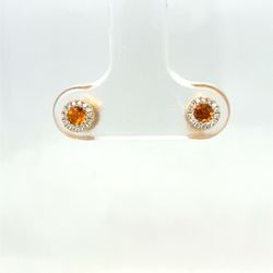 10Kt Yellow Gold Citrine Diamond Earrings 1.00g .05CTW 199604/9