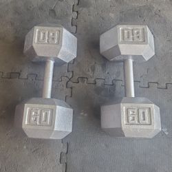 set of 60lb dumbbells...2x60lb dumbbells ...thats 120lbs together...