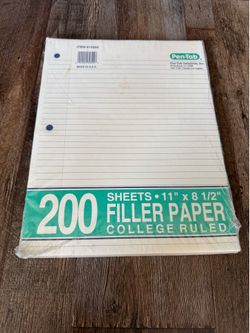 Pen-Tab College Ruled Filler Paper 200 Sheets