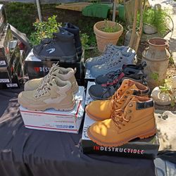 "Indestructible" Size 9 1/2  Steel Toe Boots..(Brand New)..