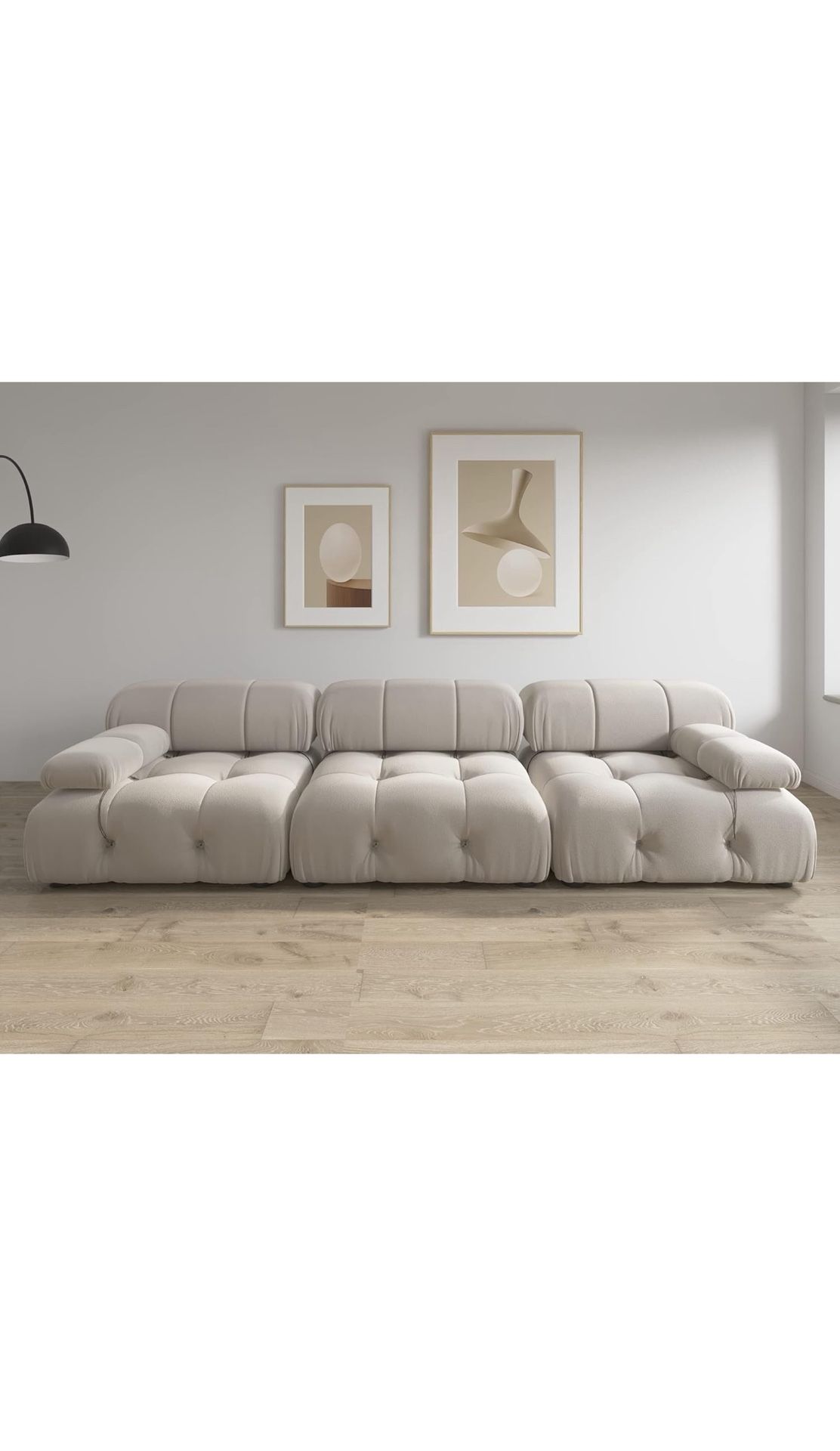 White Beige Cloud Couch Sofa 3-Seater Luxury Modern Living Room Sectional Modular