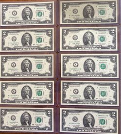 10  $2.00 in a straight number run