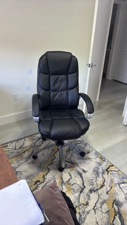 Black Leather High-Back Executive Office Chair