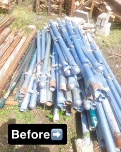 Galvanized Steel Fence Posts 2.38” Dia (pick up in Del Valle Austin)