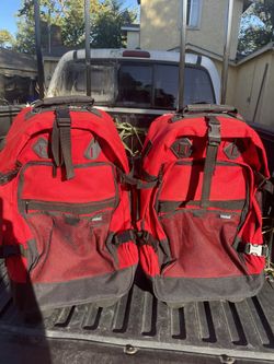 Two Twin Red Suitcases 