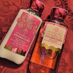 Bath & Body Works Set. Strawberry Body Lotion And Body Wash.