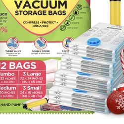 Brand New Space Saver Vacuum Sealer Bags -12 In Jumbo, Large, Medium And Small Size 