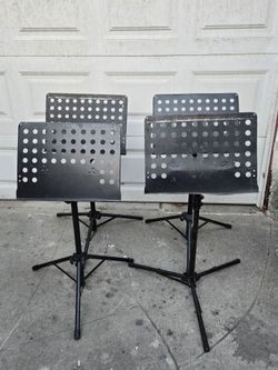 4 Folding, Black Music Stands (used)