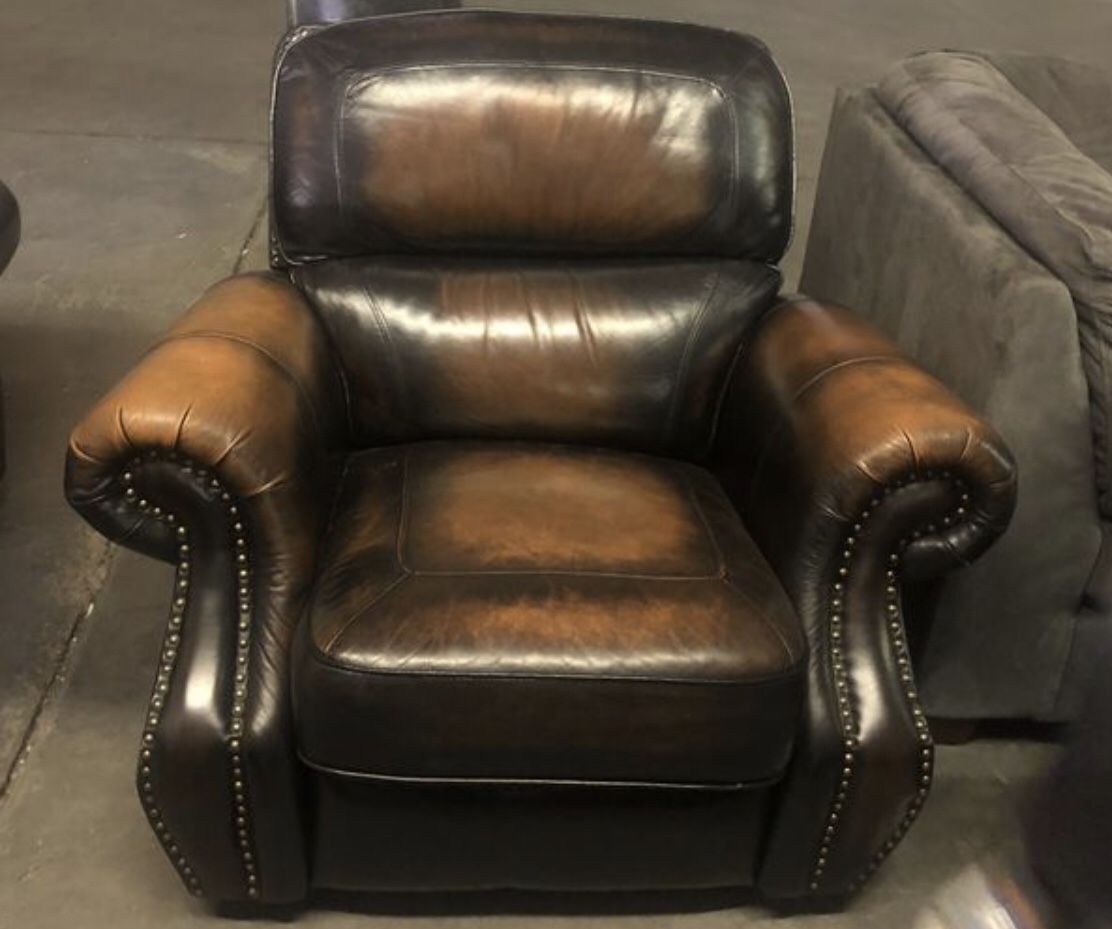 Sofa Arlington 3 piece top grain leather set with recliner for Sale in