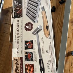 Parini stainless steel hot dog roller and salt & pepper shaker set