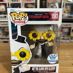 IN HAND EXCLUSIVE Art Clown w/ Glasses Terrifier Funko Pop #1593 Horror Movies