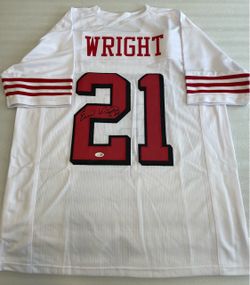 Eric Wright Signed Autographed SF 49ers White Throwback Custom Jersey With JSA