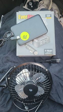 Everstart power inverter,  portable chargern and USB portable fan