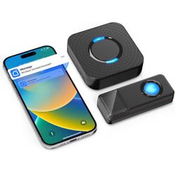 WiFi Wireless Doorbell, Smart Door bell Chime with Smartphone App Alerts for Home Classroom Office, Real-Time App Notification, 110dB Loud Volume with